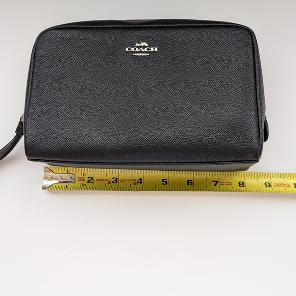 NWOT Coach Black Zippered  Leather Toiletry/Travel/Cosmetic/Case/Bag - Picture 2 of 12